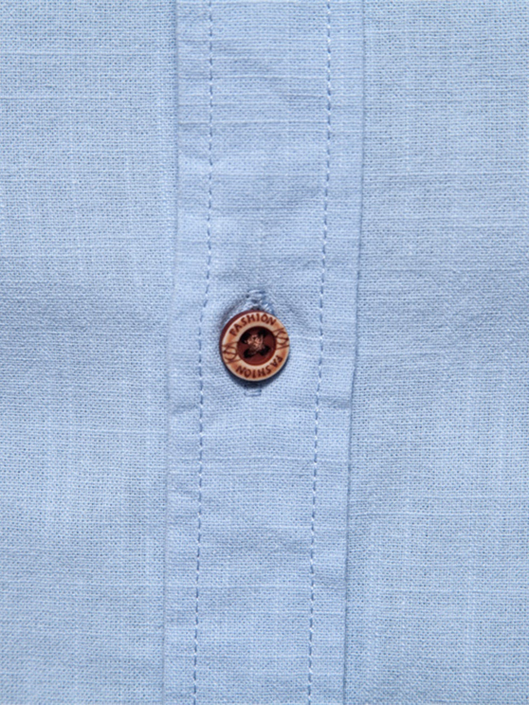 Camicia a collo alto effetto lino a maniche lunghe