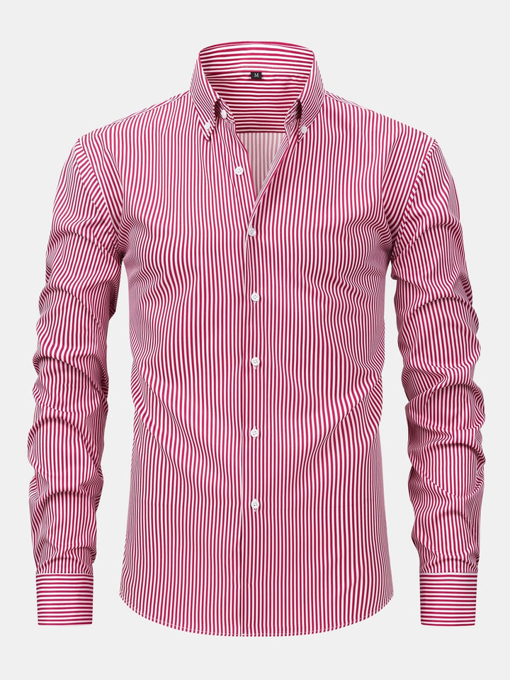 Camicia a righe a maniche lunghe con bottoni & Pantaloni dritti con vita elastica