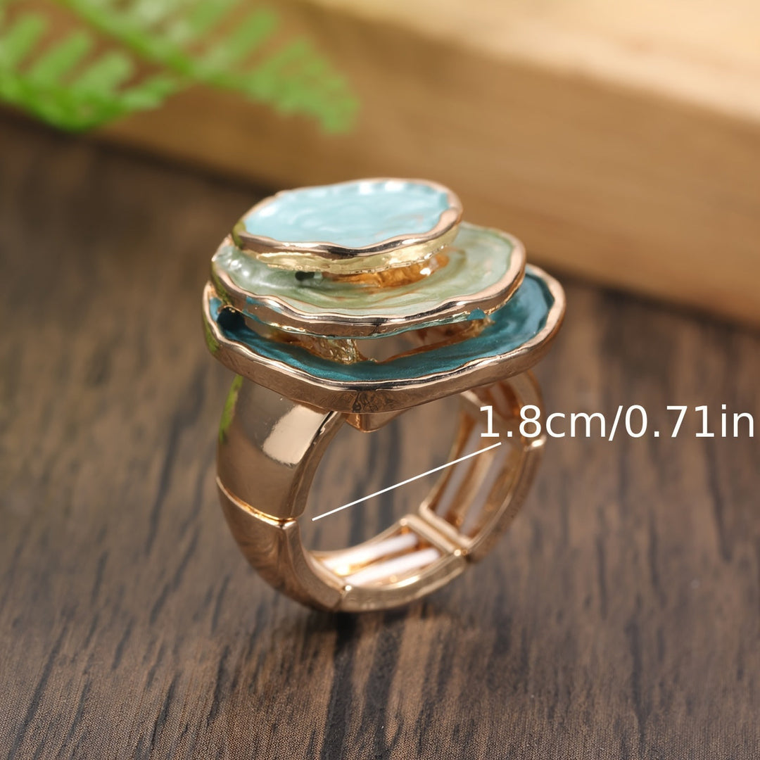 Anello in Smalto Boho a Tre Strati