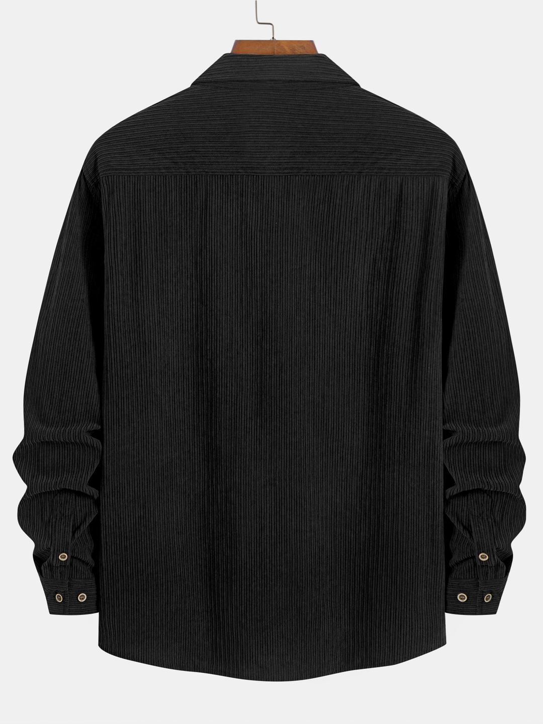 Camicia a maniche lunghe in velluto a coste con tasca e bottoni