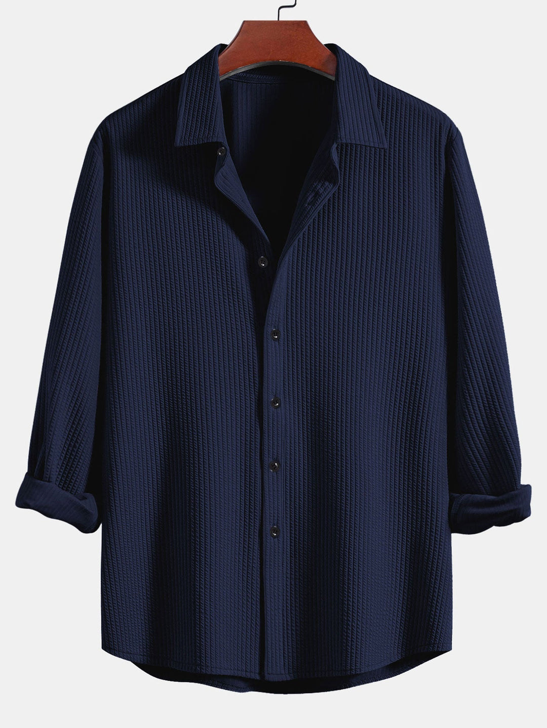 Camicia a righe a maniche lunghe, taglio muscolare, con bottoni & pantaloni a righe a gamba dritta