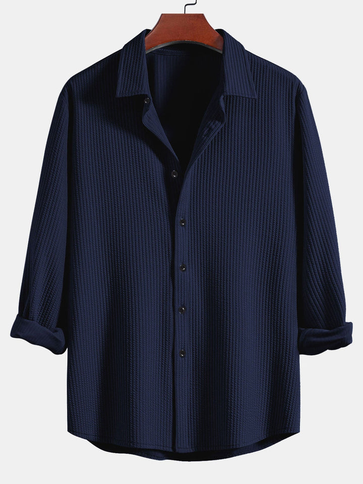 Camicia a righe a maniche lunghe, taglio muscolare, con bottoni & pantaloni a righe a gamba dritta