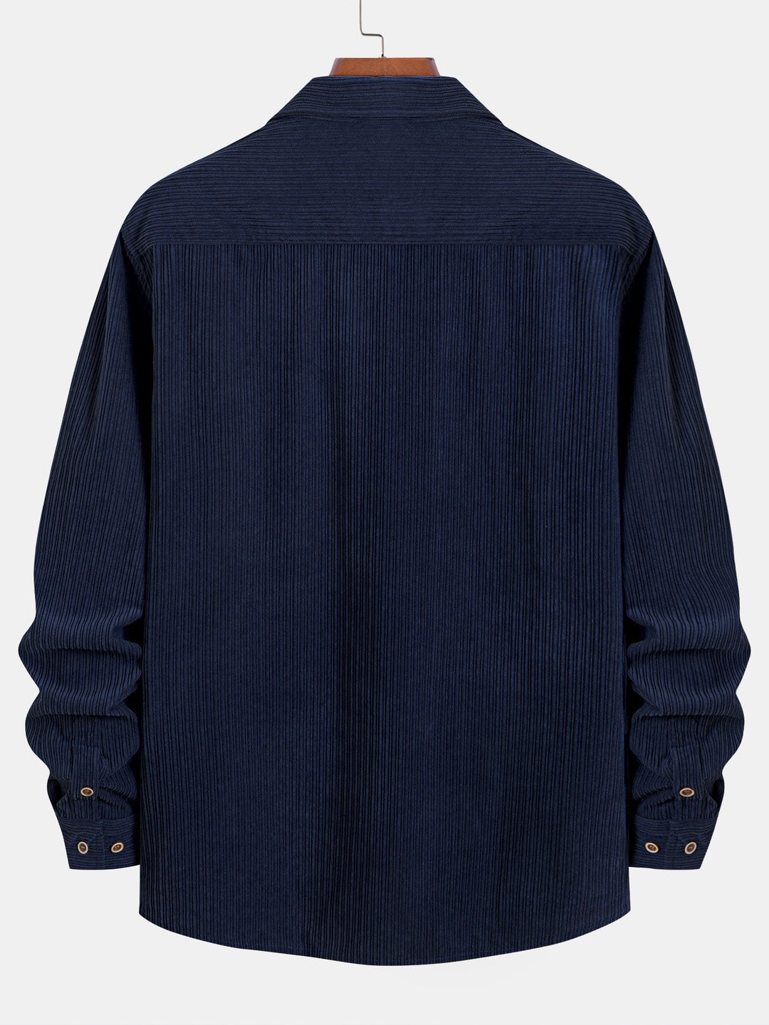 Camicia a maniche lunghe in velluto a coste con tasca e bottoni