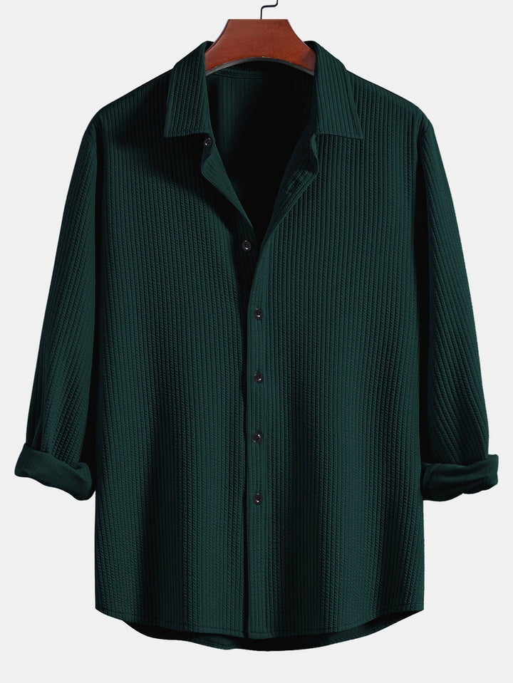 Camicia a righe a maniche lunghe, taglio muscolare, con bottoni & pantaloni a righe a gamba dritta