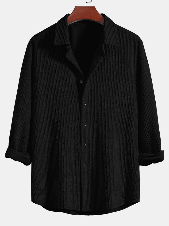 Camicia a righe a maniche lunghe, taglio muscolare, con bottoni & pantaloni a righe a gamba dritta