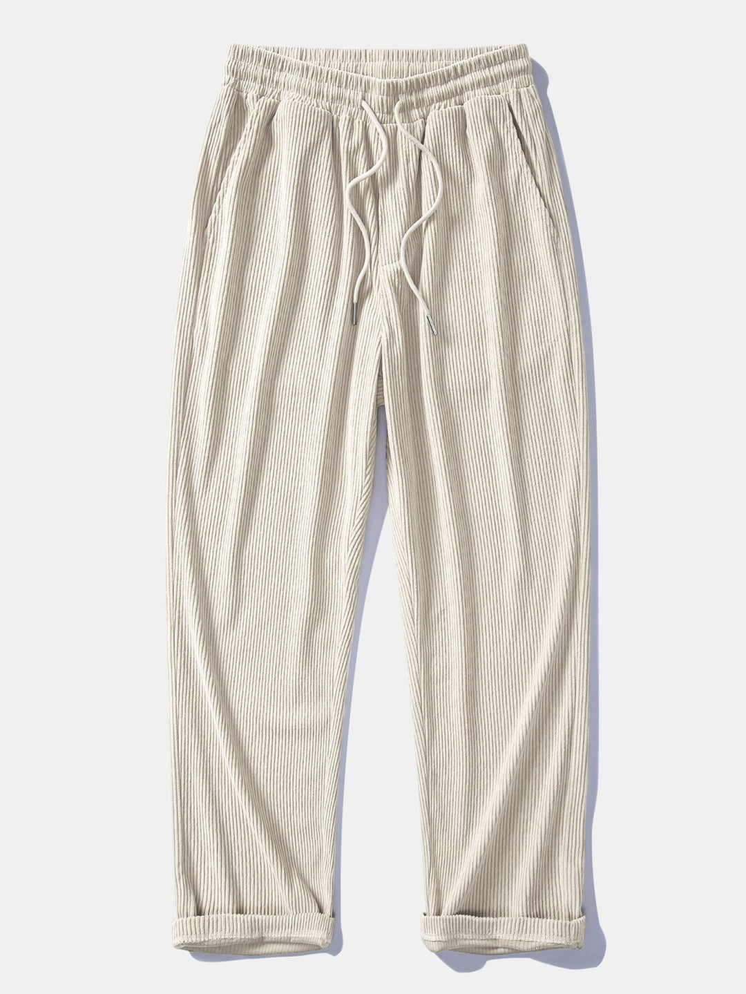 Camicia button-down in velluto a coste colorblock e pantaloni dritti in velluto a coste