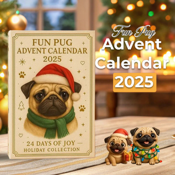 🐾🎄 Calendrier de l'Avent Pug Amusant 2025