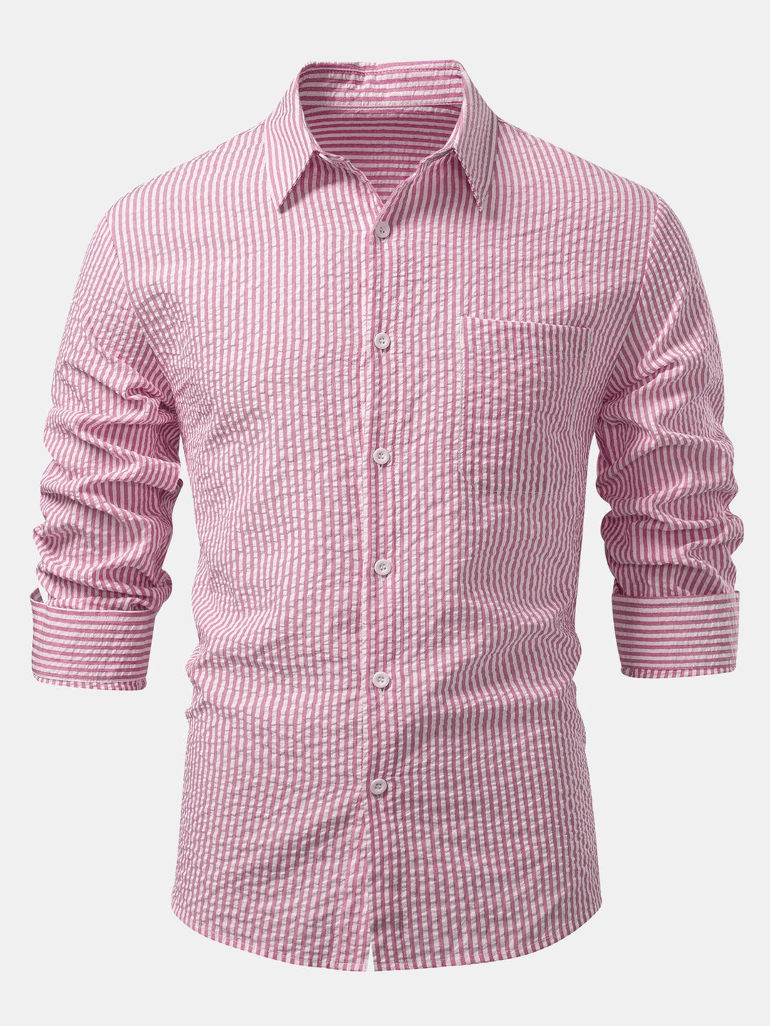 Camicia a righe con bottoni in seersucker