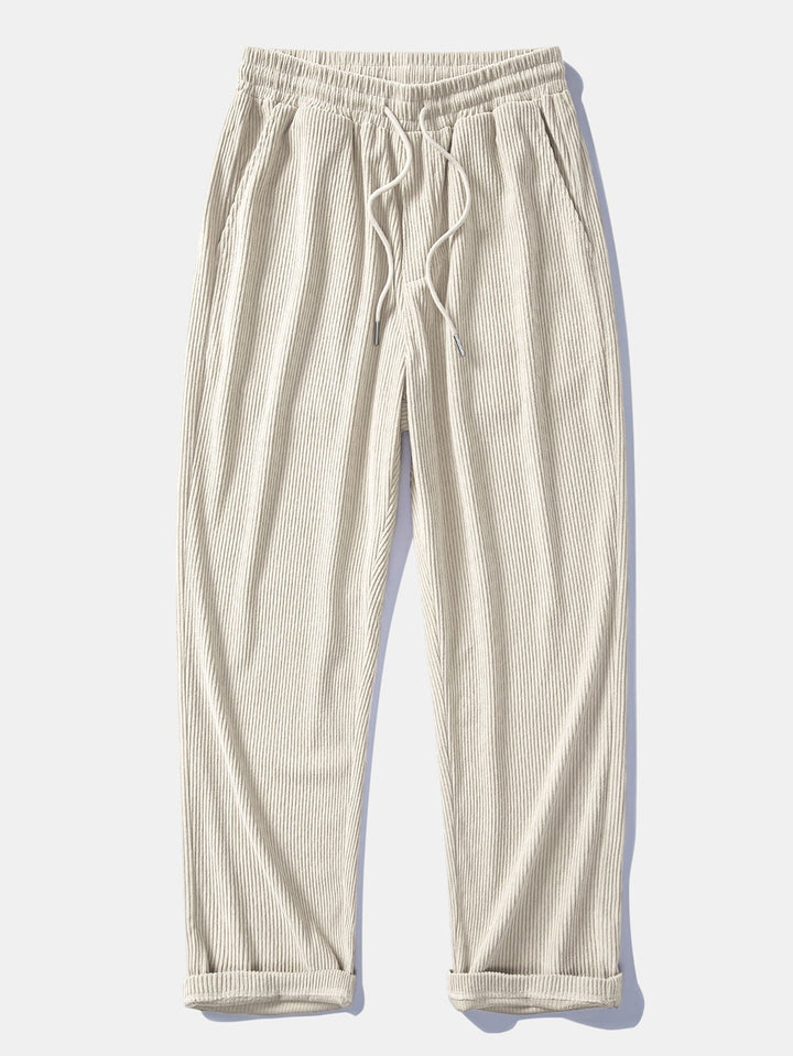 Camicia patchwork in velluto a coste e pantaloni dritti in velluto a coste