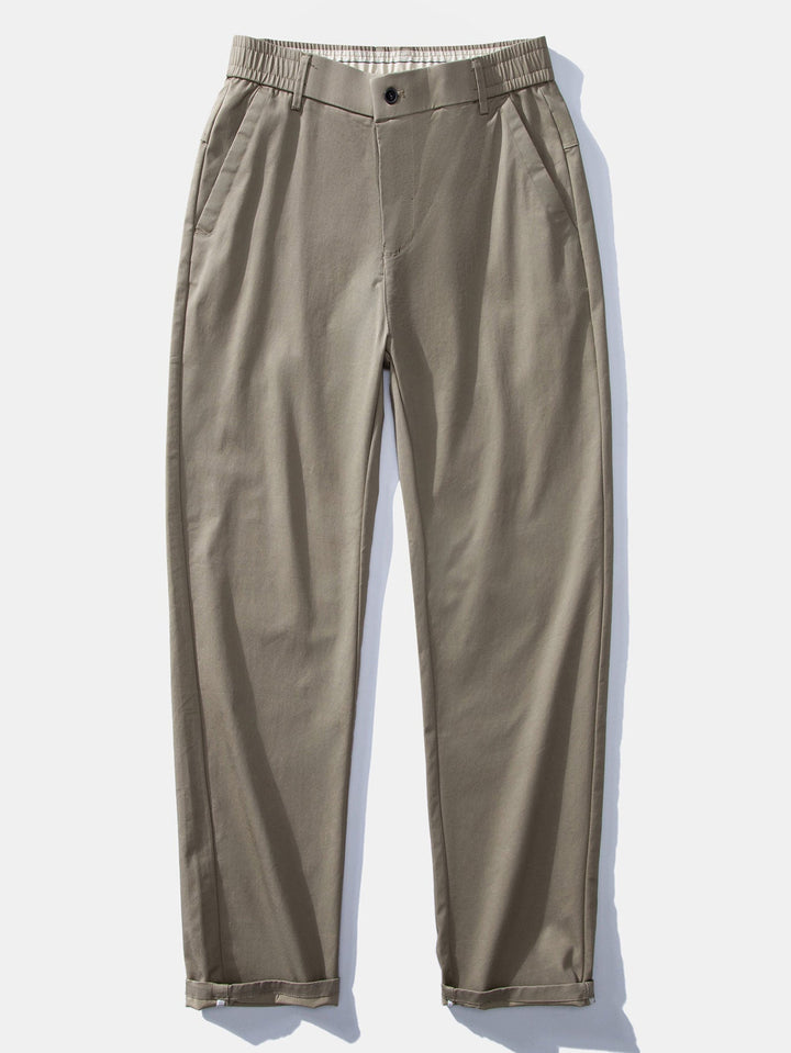 Pantaloni dritti con vita elastica