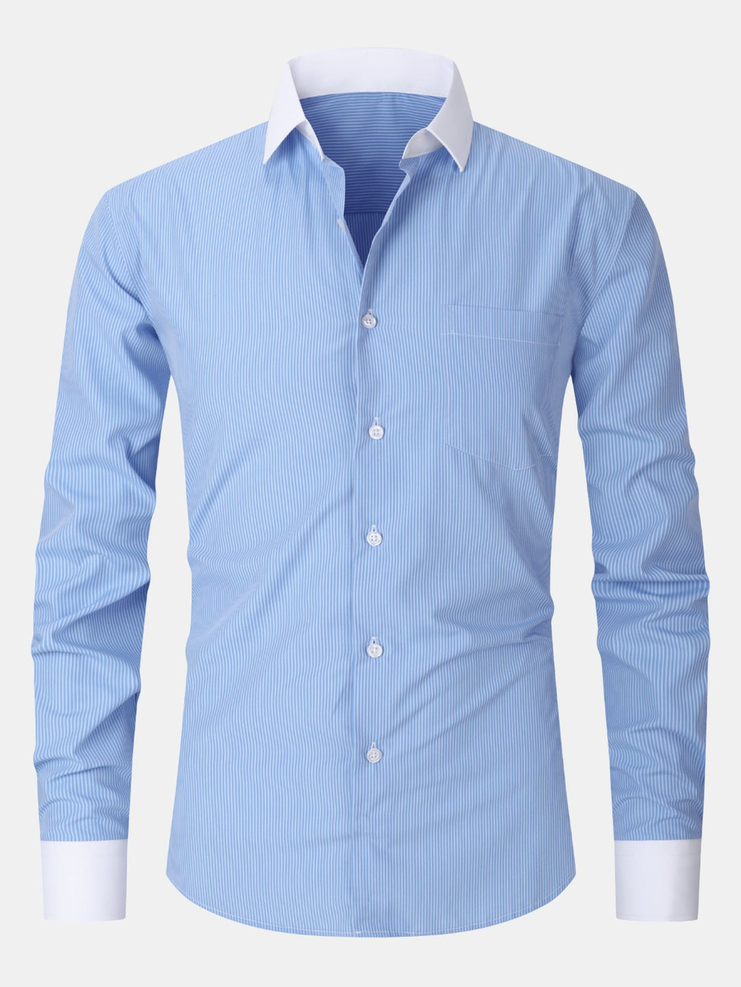 Camicia elegante con colletto a contrasto a righe