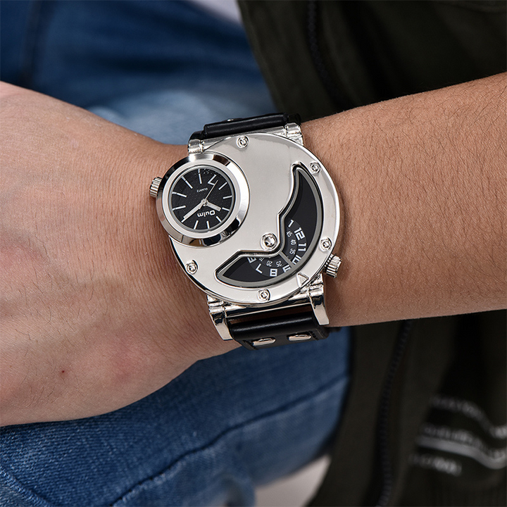 Orologio da polso in pelle multi-fuso orario™ - Olsen & Olsen