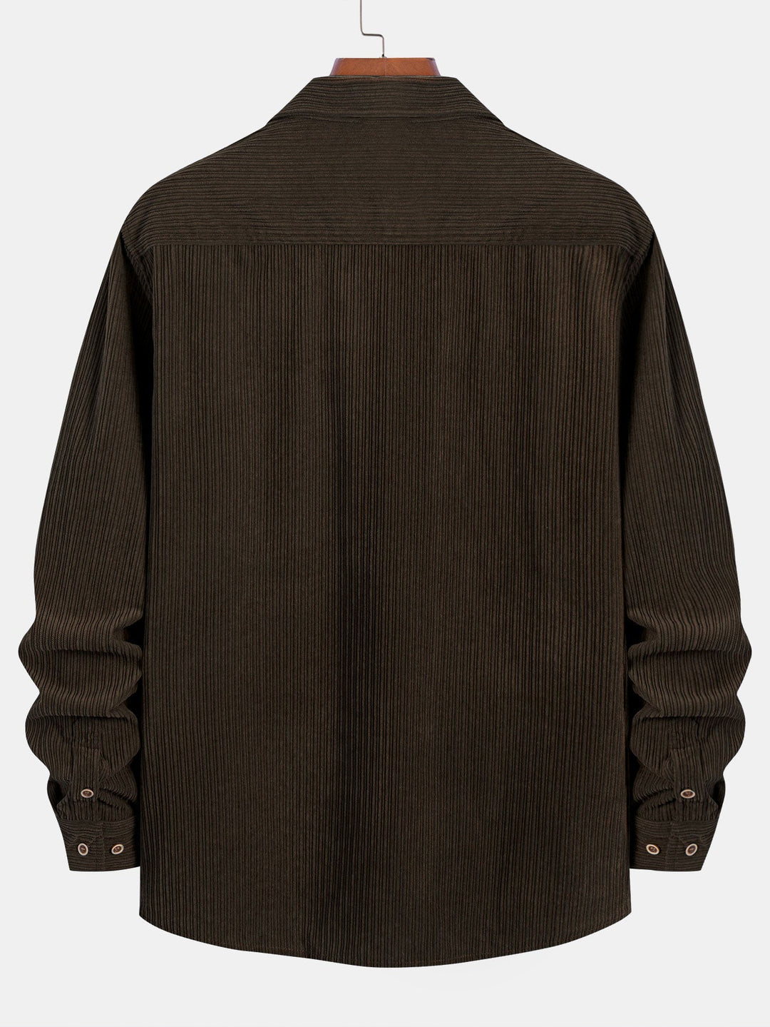 Camicia a maniche lunghe in velluto a coste con tasca e bottoni