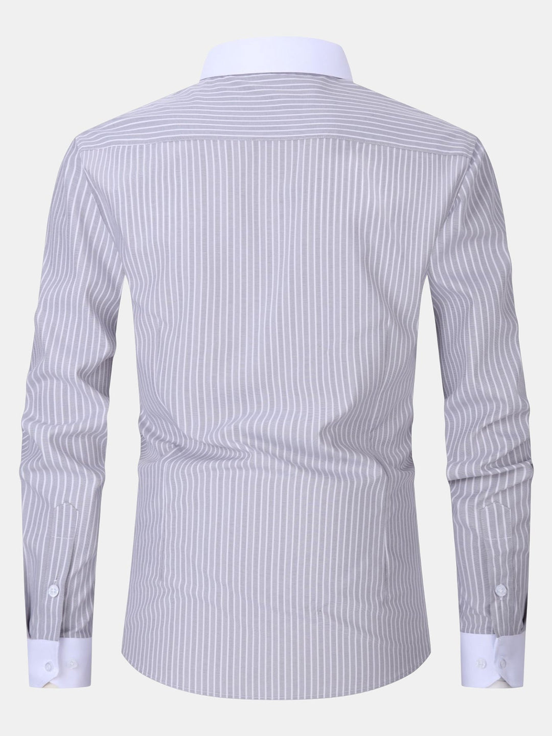 Camicia con colletto a contrasto e righe