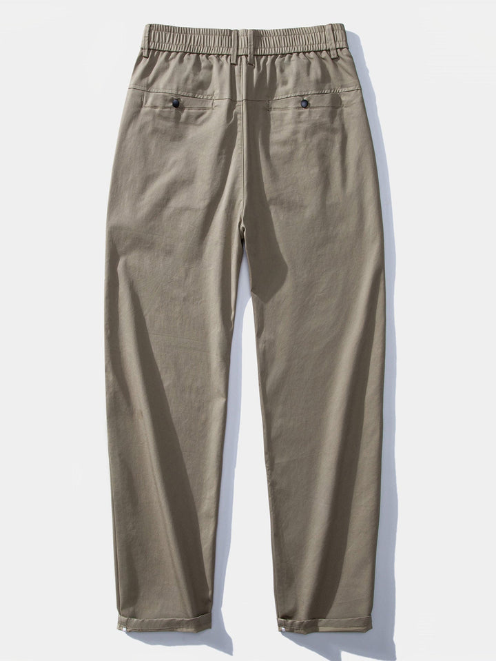 Pantaloni dritti con vita elastica