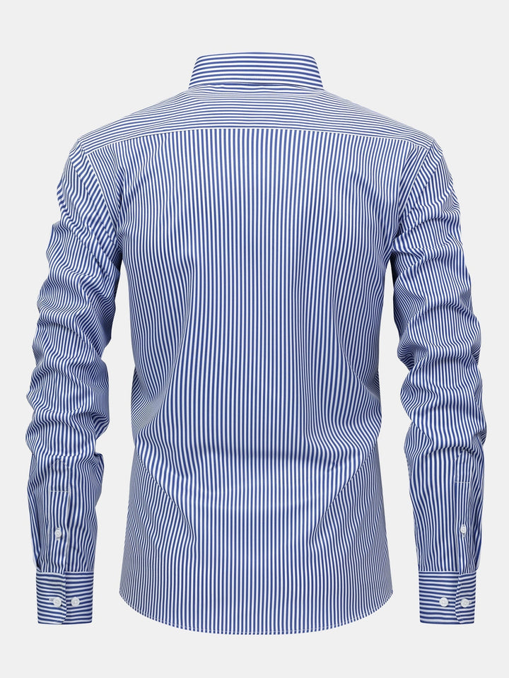 Camicia a righe a maniche lunghe con bottoni & Pantaloni dritti con vita elastica