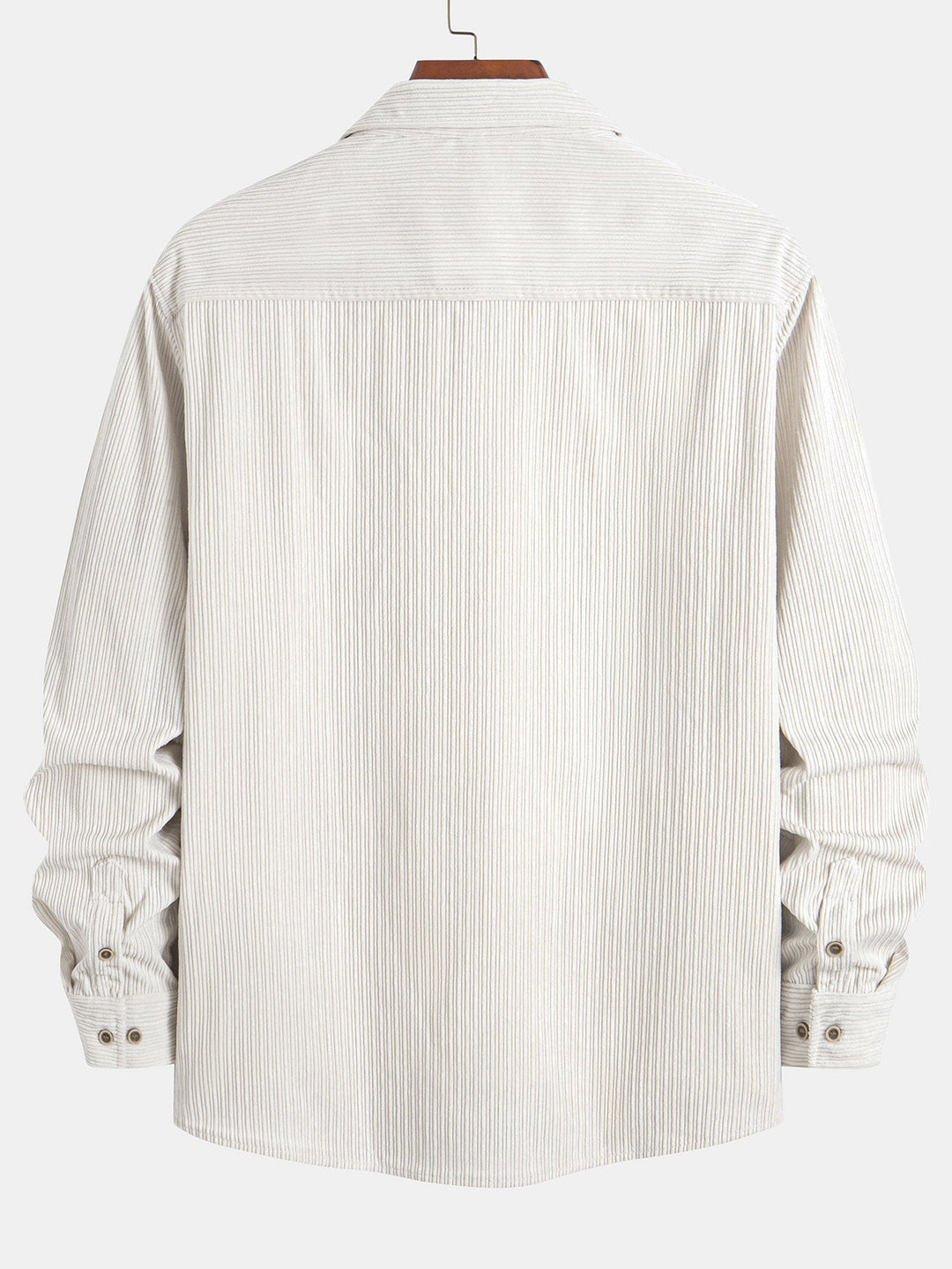 Camicia a maniche lunghe in velluto a coste con tasca e bottoni