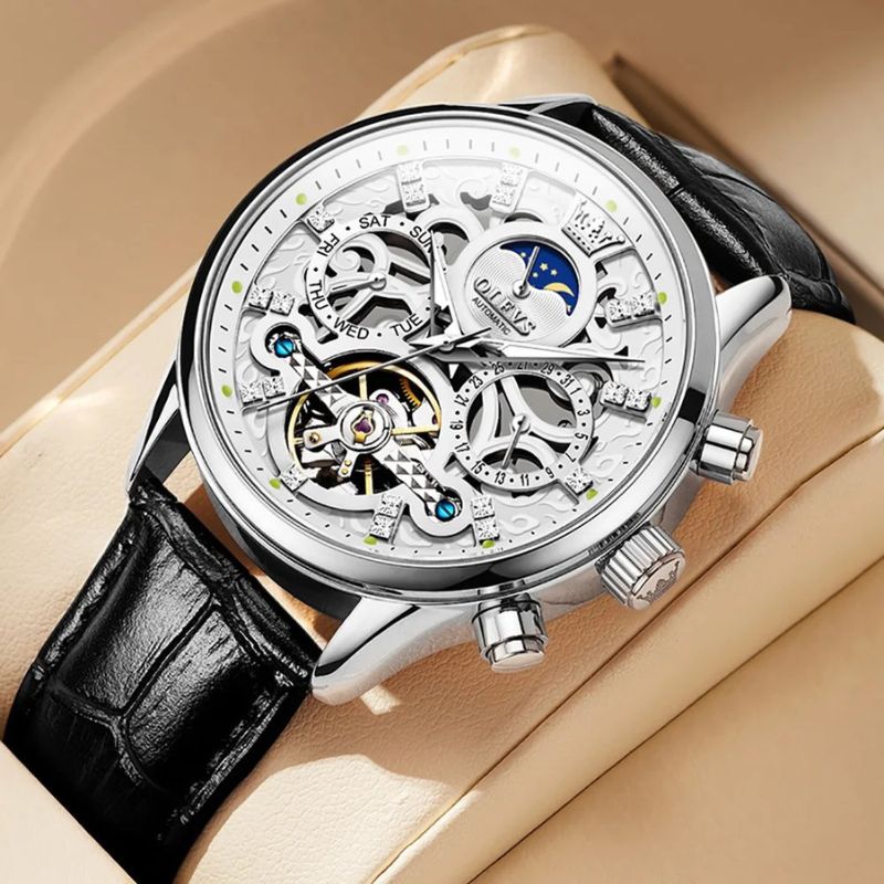 Orologio Automatico Meccanico con Cinturino in Pelle™ - Olsen & Olsen