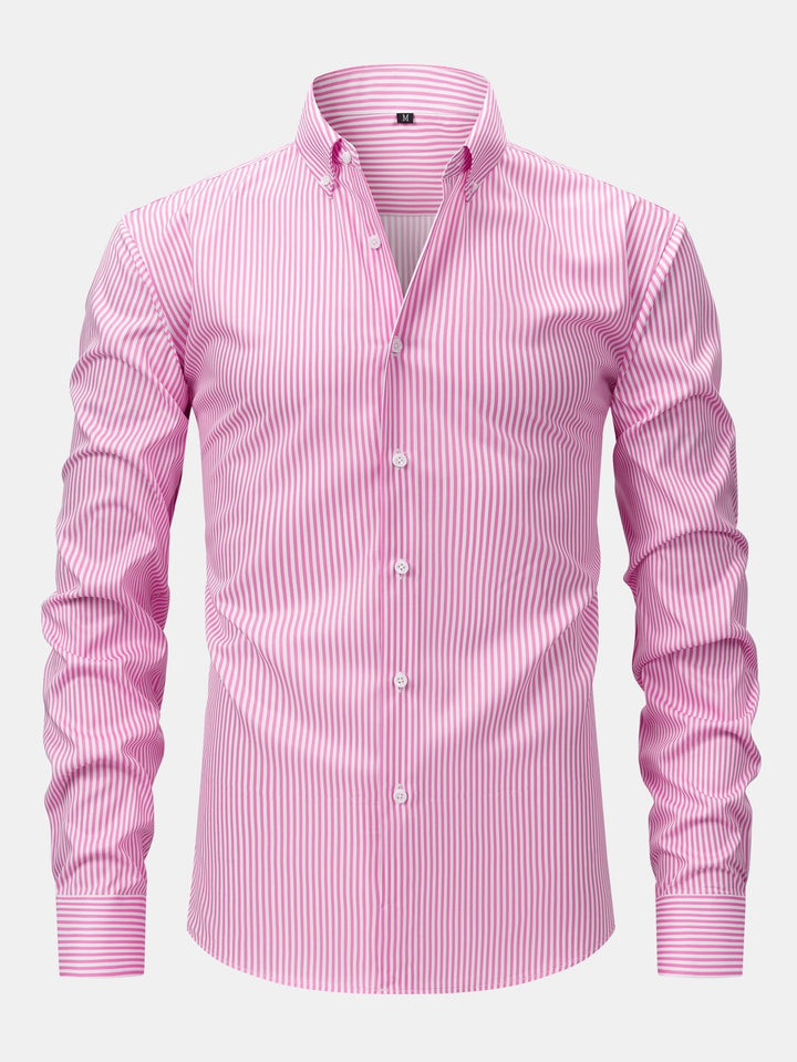 Camicia a righe a maniche lunghe con bottoni & Pantaloni dritti con vita elastica
