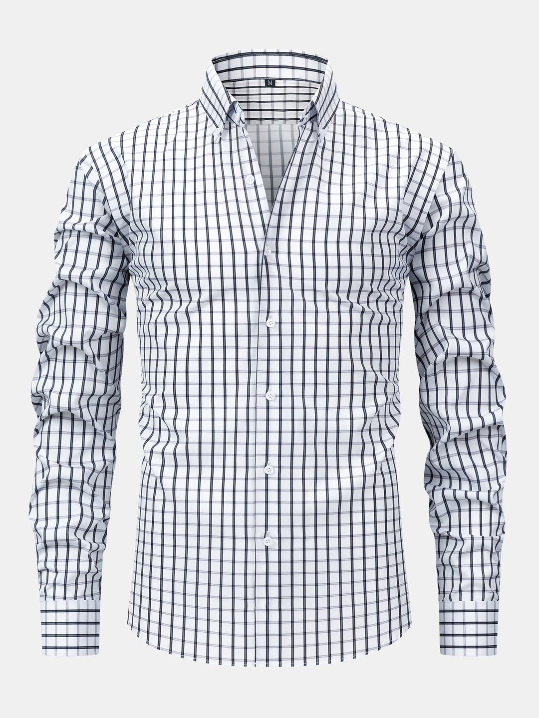 Camicia a quadri a maniche lunghe con bottoni & Pantaloni dritti con vita elastica
