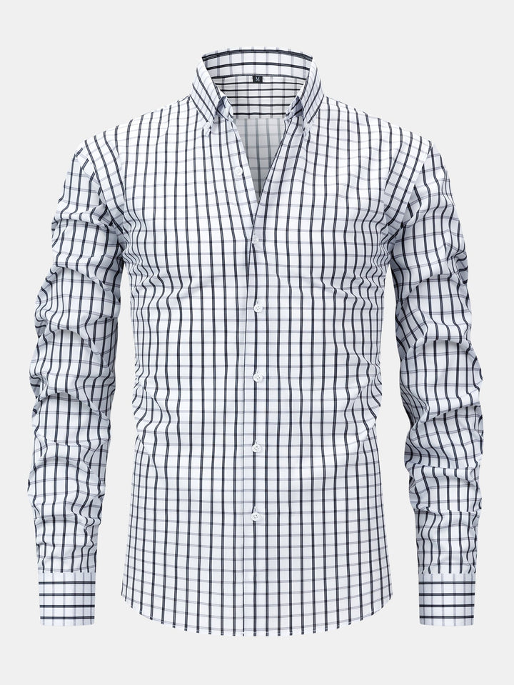 Camicia a quadri a maniche lunghe con bottoni & Pantaloni dritti con vita elastica