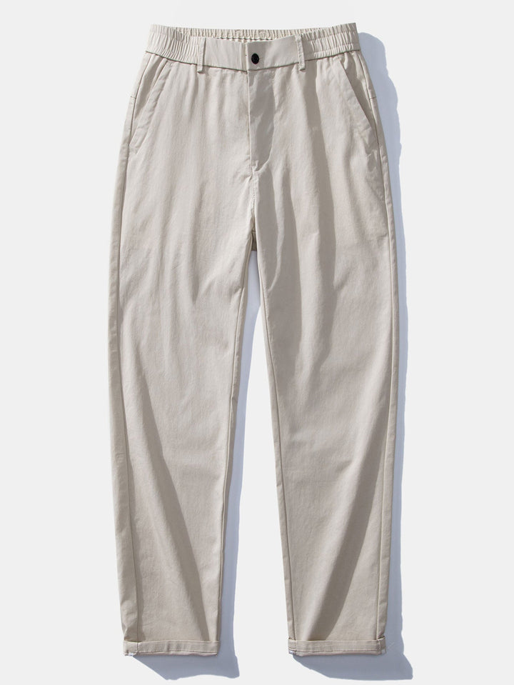 Pantaloni dritti con vita elastica