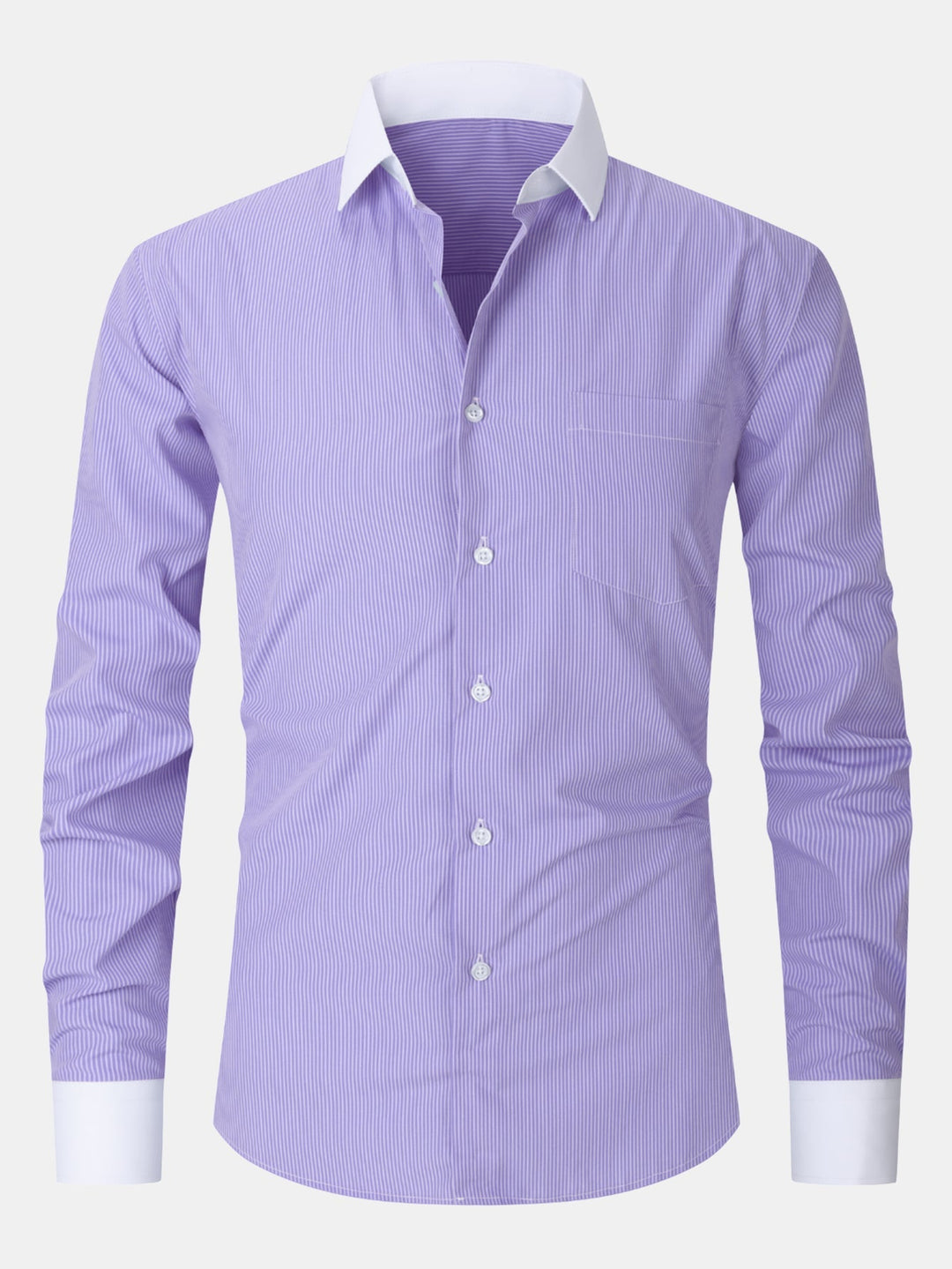 Camicia elegante con colletto a contrasto a righe