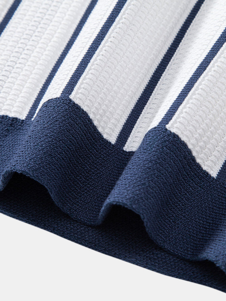 Camicia a bottoni in maglia a righe