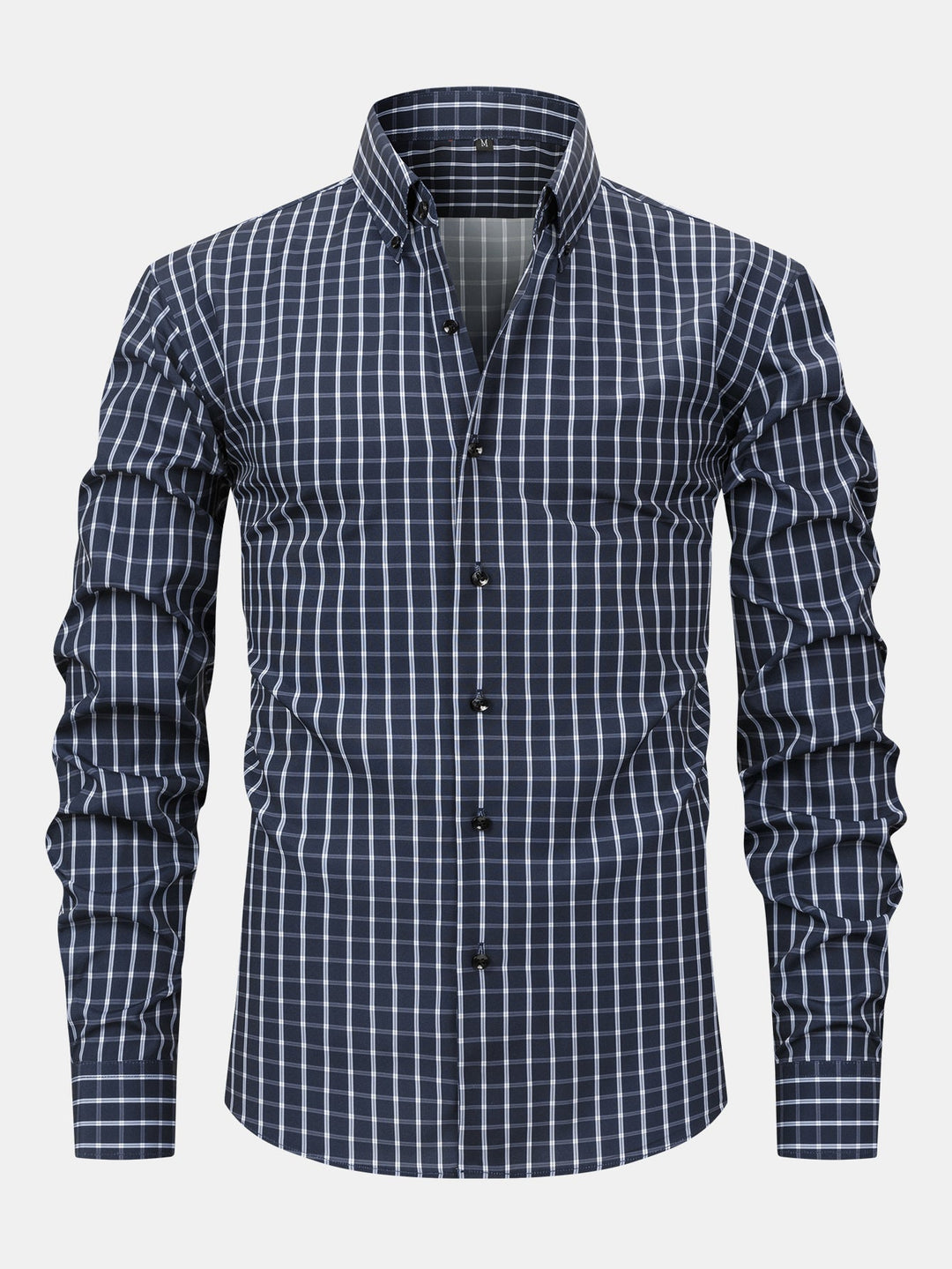 Camicia a quadri a maniche lunghe con bottoni & Pantaloni dritti con vita elastica