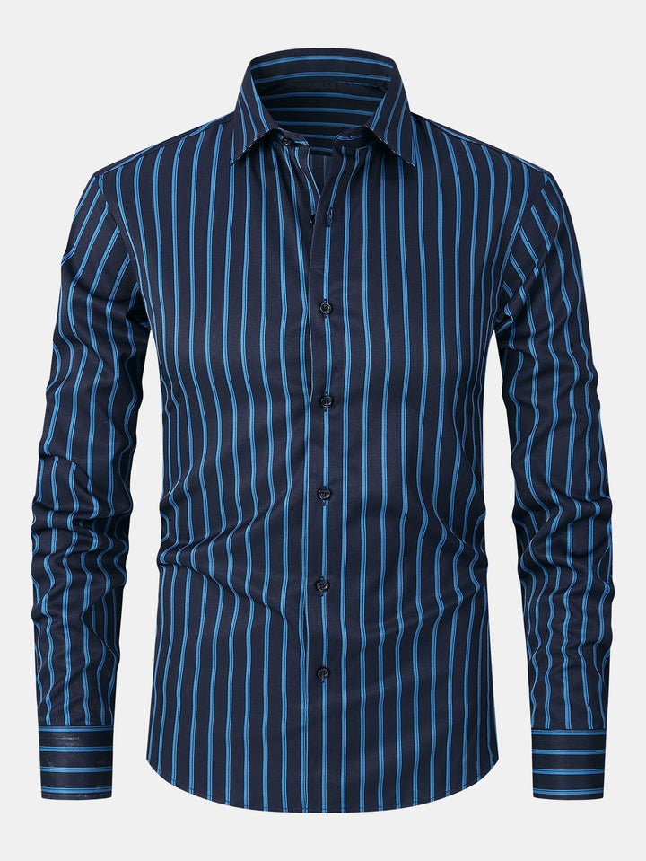 Camicia a righe a maniche lunghe con bottoni