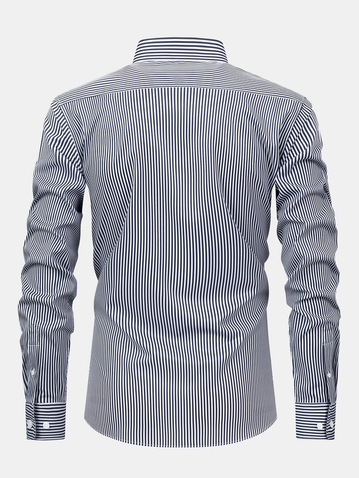 Camicia a righe a maniche lunghe con bottoni & Pantaloni dritti con vita elastica
