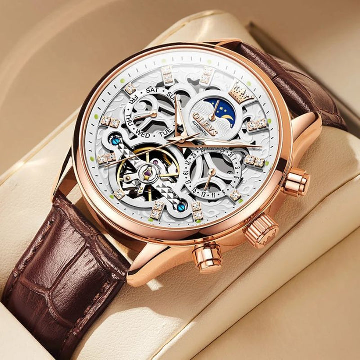 Orologio Automatico Meccanico con Cinturino in Pelle™ - Olsen & Olsen