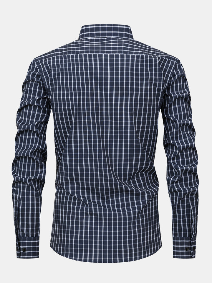 Camicia a quadri a maniche lunghe con bottoni & Pantaloni dritti con vita elastica