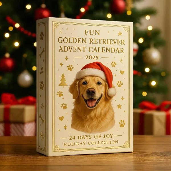 🎄 Calendrier de l'Avent Golden Retriever Amusant 2025 🐾🐶✨