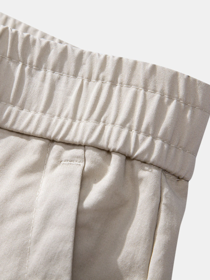 Pantaloni dritti con vita elastica