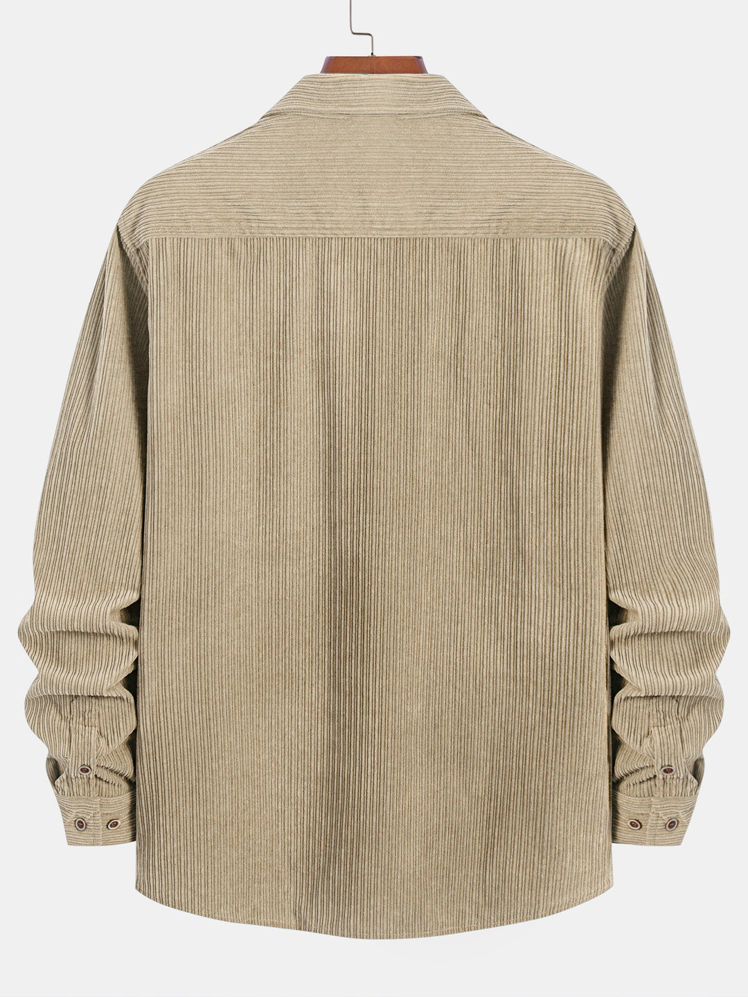 Camicia a maniche lunghe in velluto a coste con tasca e bottoni