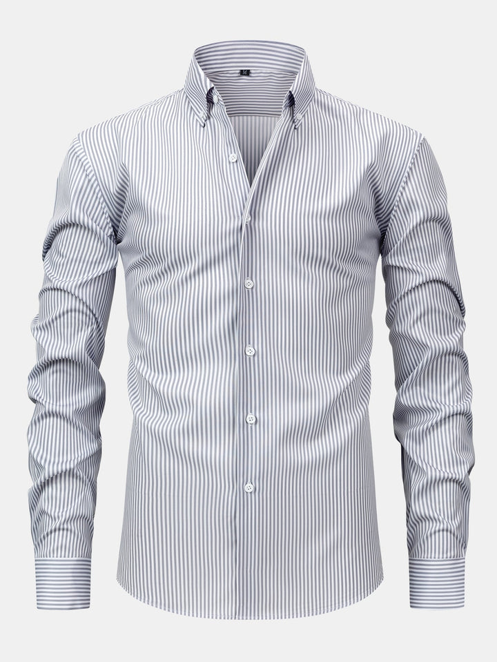 Camicia a righe a maniche lunghe con bottoni & Pantaloni dritti con vita elastica