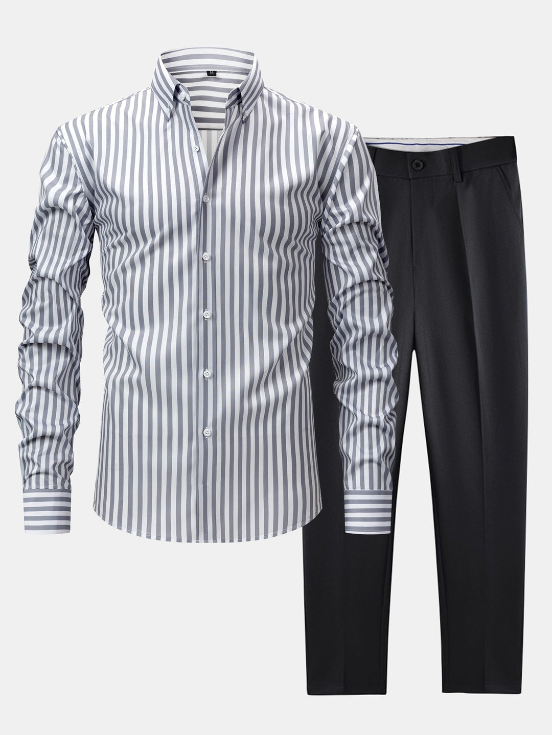 Camicia a righe a maniche lunghe con bottoni & pantaloni slim fit