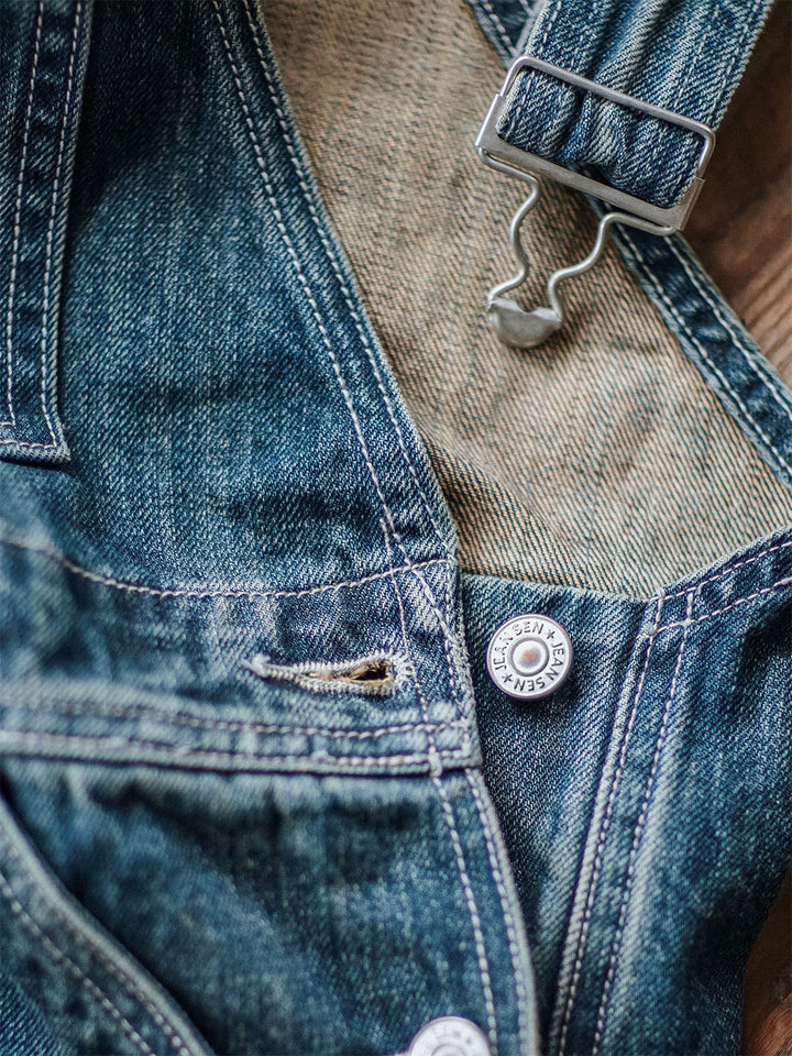 Julien™ | Salopette blu lavato rétro