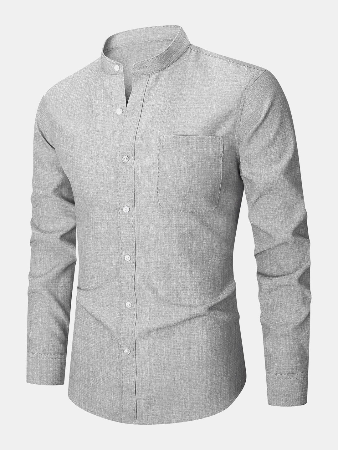 Camicia strutturata con colletto alto e maniche lunghe