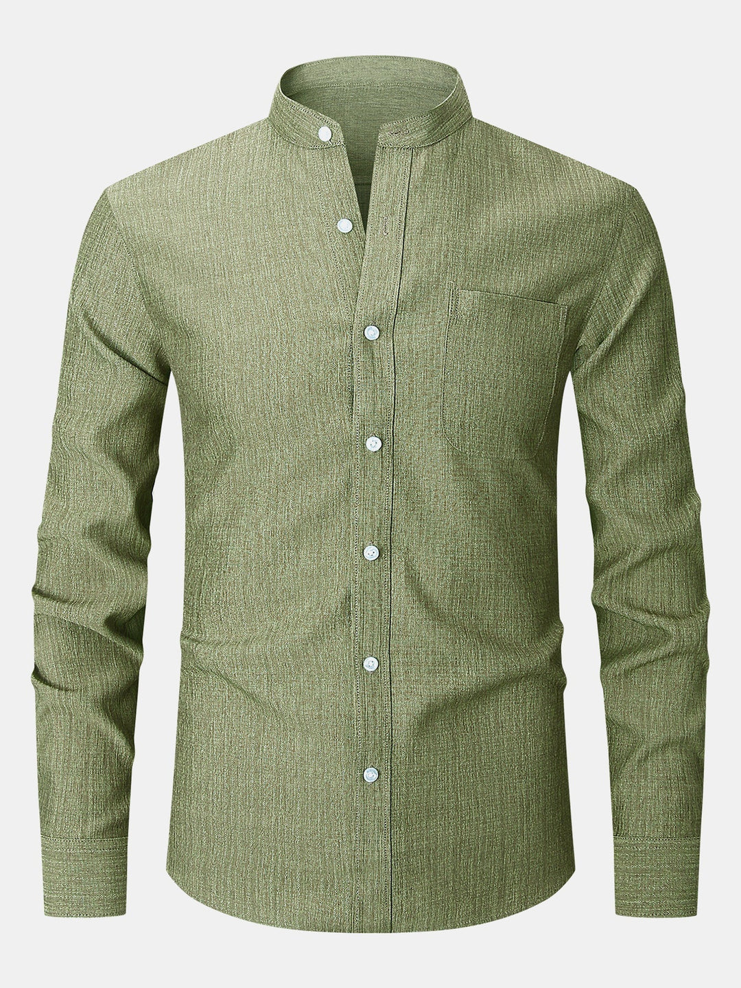 Camicia strutturata con colletto alto e maniche lunghe