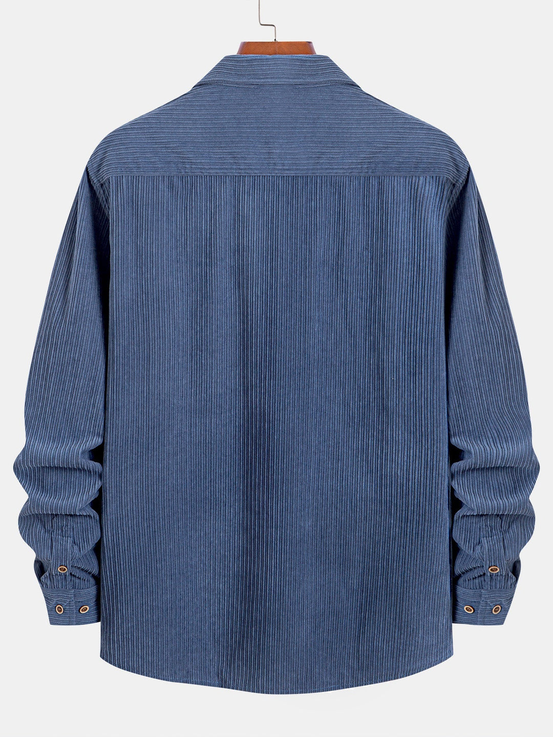 Camicia a maniche lunghe in velluto a coste con tasca e bottoni