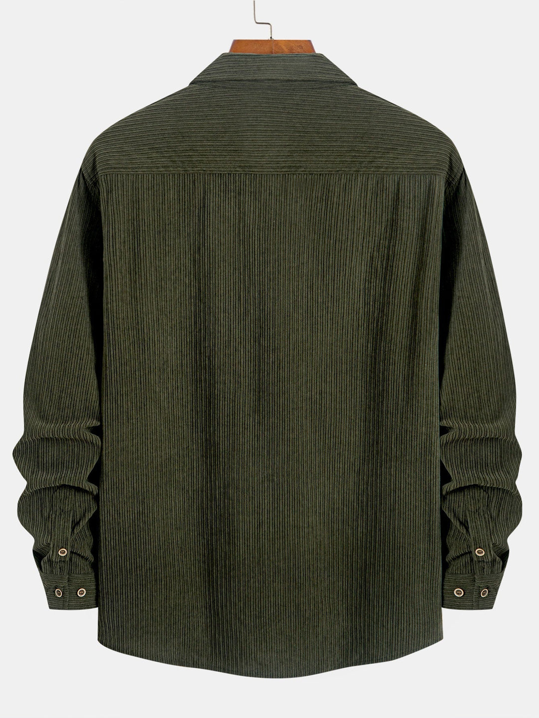 Camicia a maniche lunghe in velluto a coste con tasca e bottoni