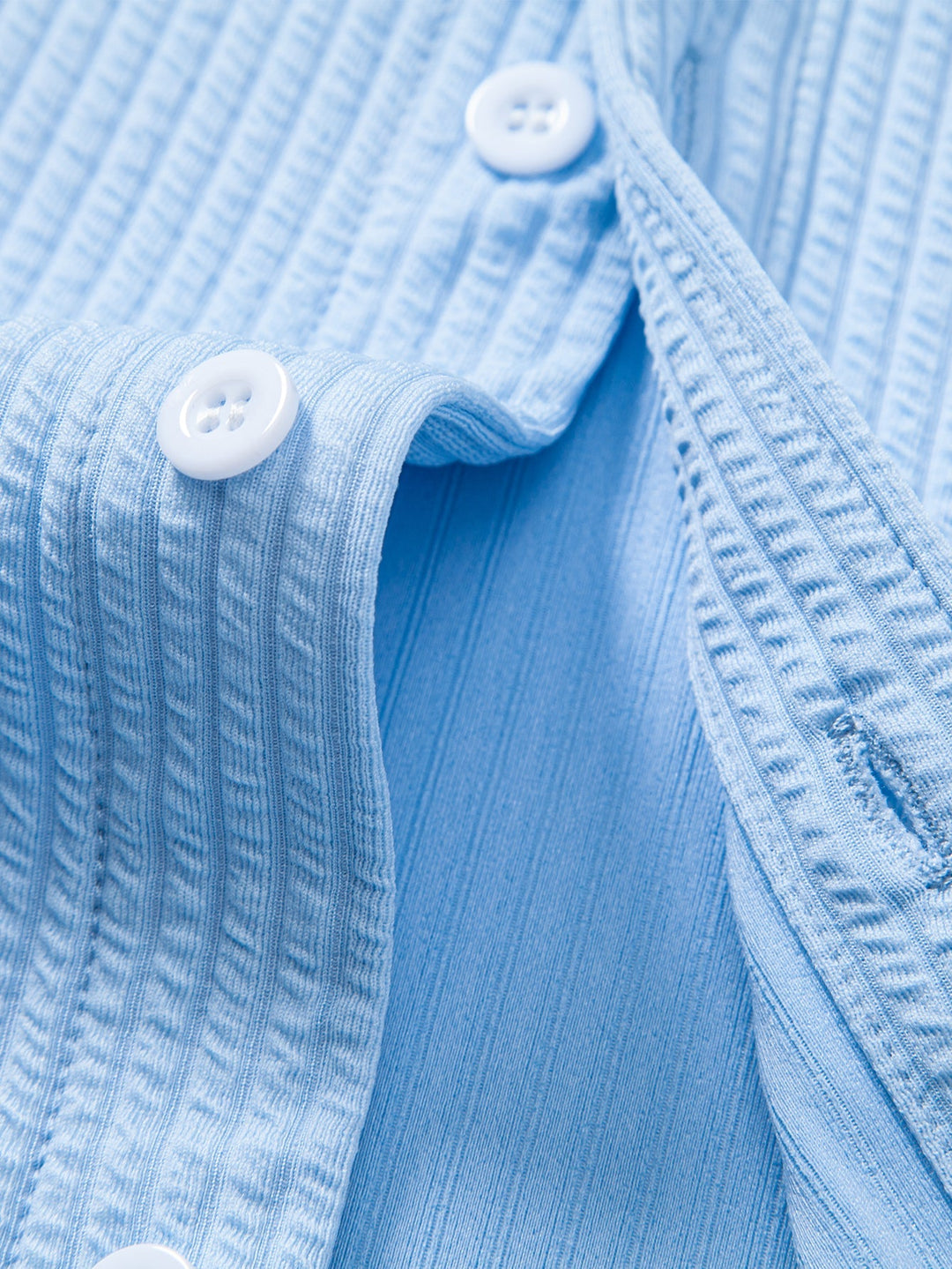 Camicia a coste con colletto alto, taglio muscolare, maniche lunghe