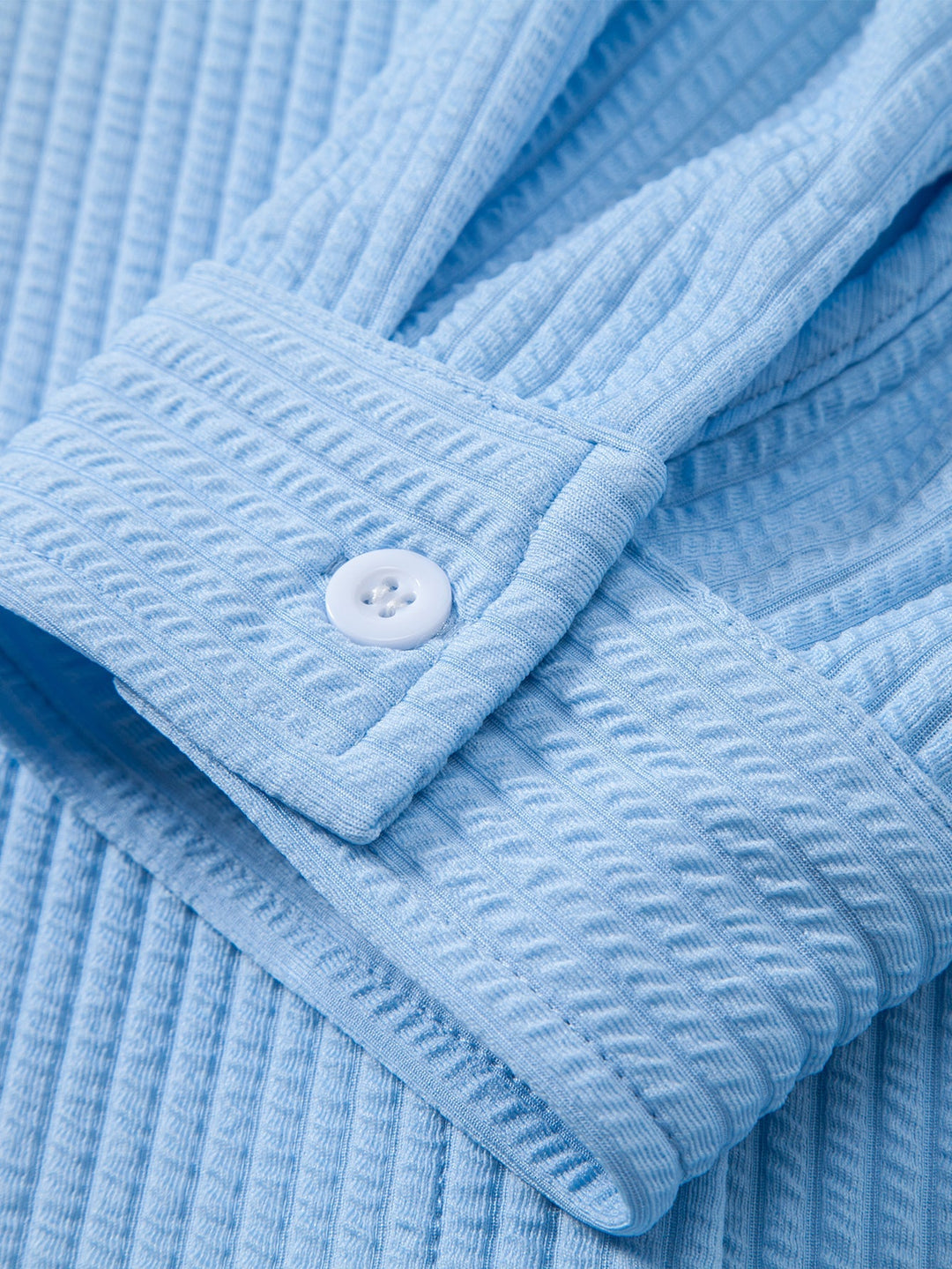 Camicia a coste con colletto alto, taglio muscolare, maniche lunghe