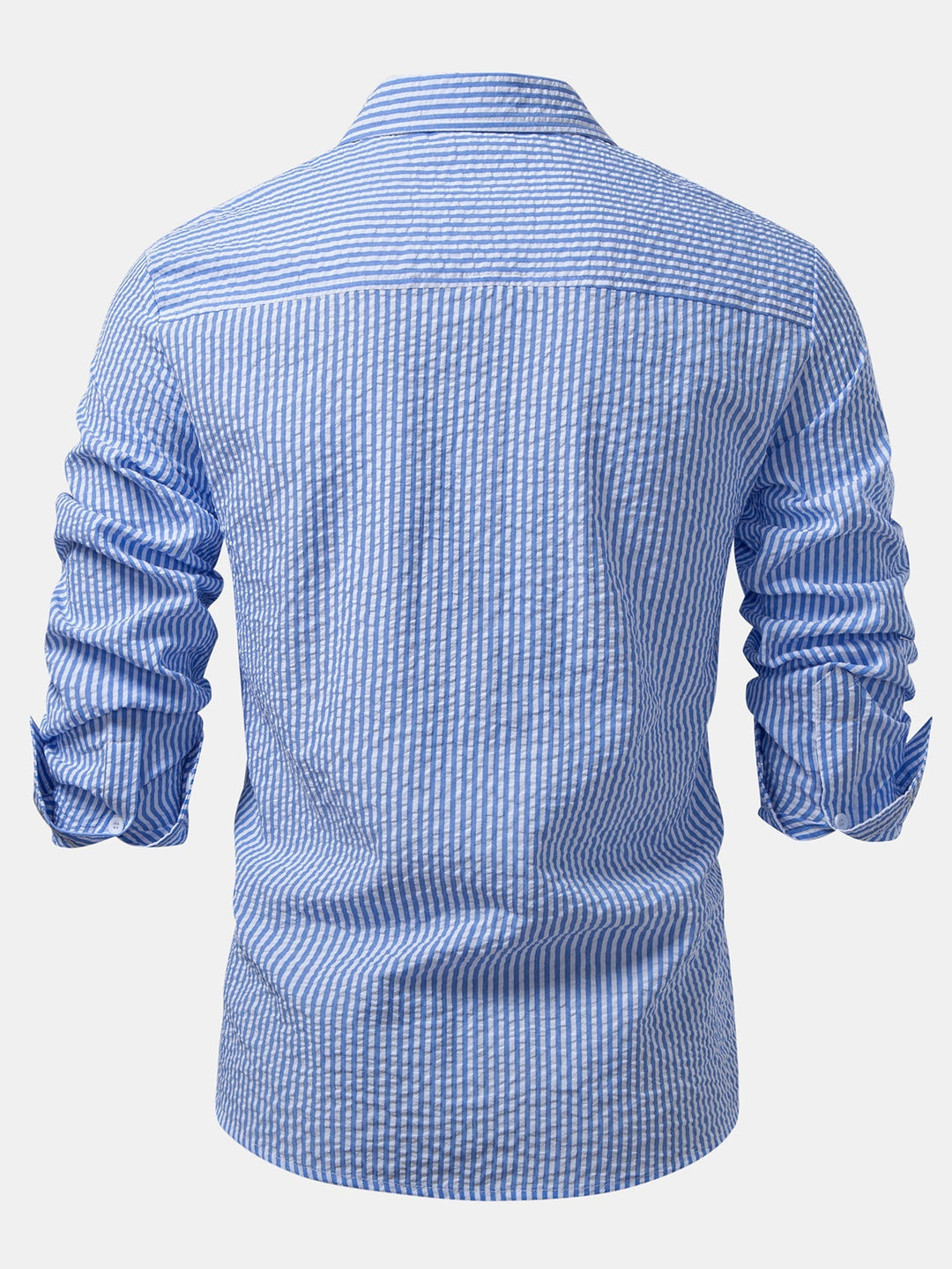 Camicia a righe con bottoni in seersucker