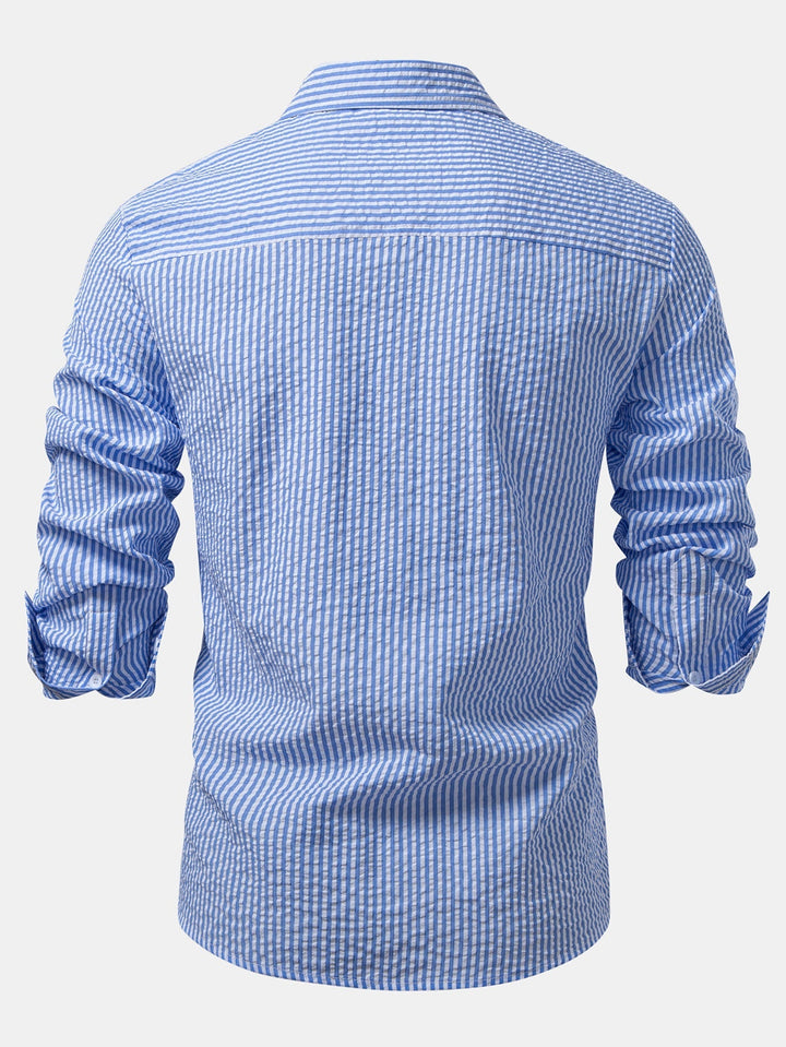 Camicia a righe con bottoni in seersucker