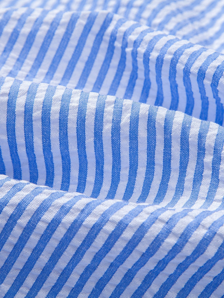 Camicia a righe con bottoni in seersucker