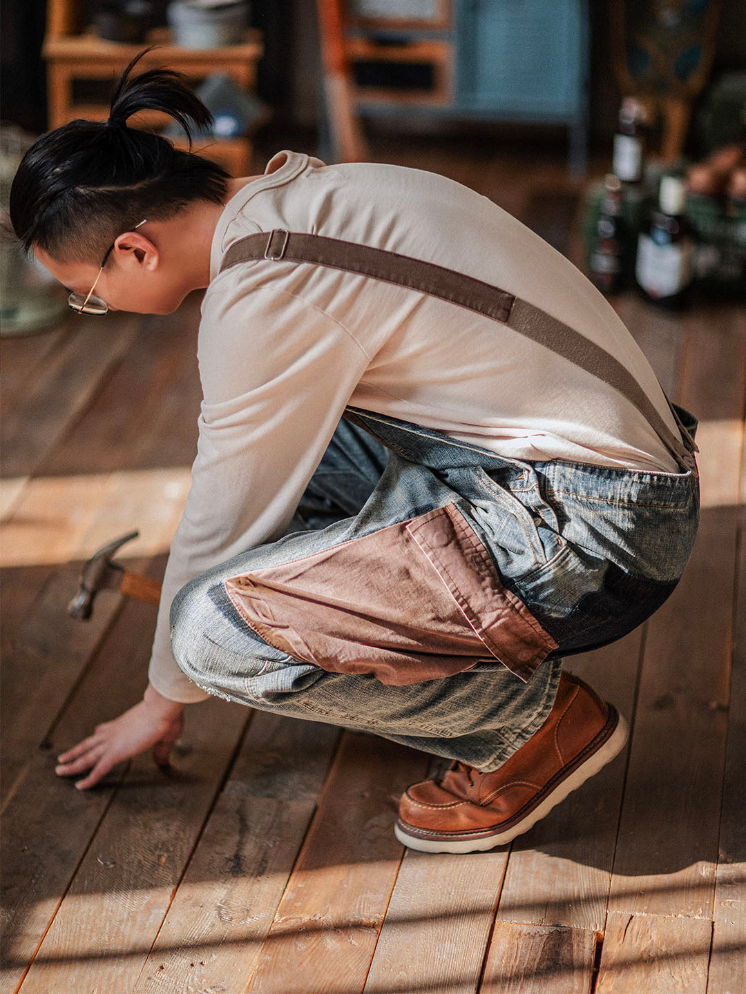 Paul™ | Salopette blu chiaro casual