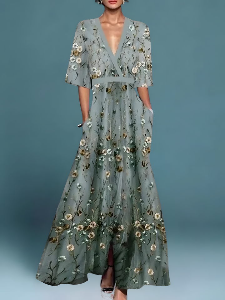 Elise™ | Abito Portafoglio Elegante a Fiori